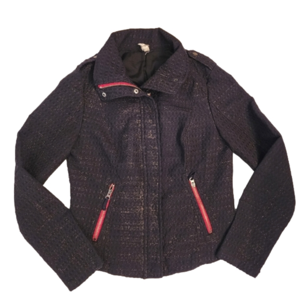 FREE PEOPLE BLACK SNAKESKIN MOTO JACKET RED TRIM MILITARY BIKER MOTO JACKETS 8